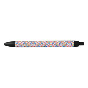 Noir Un stylo avec un motif géométrique coloré