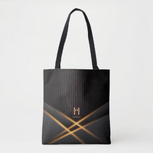 Noir und Gold Abstrakte Tapete Totbeutel Tasche