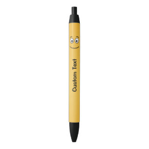 Noir Visage souriant avec yeux ouverts Stylo d'encre no