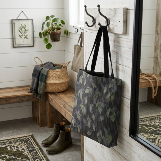 Noir Woven Blätter und Streifen Tasche (Von Creator hochgeladen)