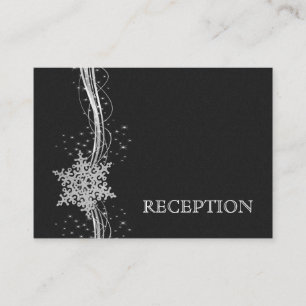 noires Silver Snowflakes mariage invitation