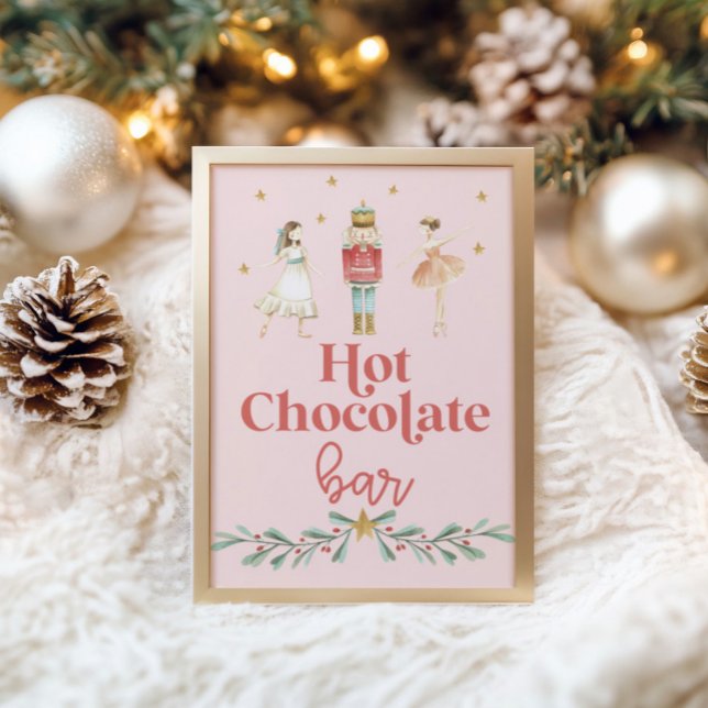 Noisette de Noël Hot Chocolat Bar Poster rose (Créateur téléchargé)