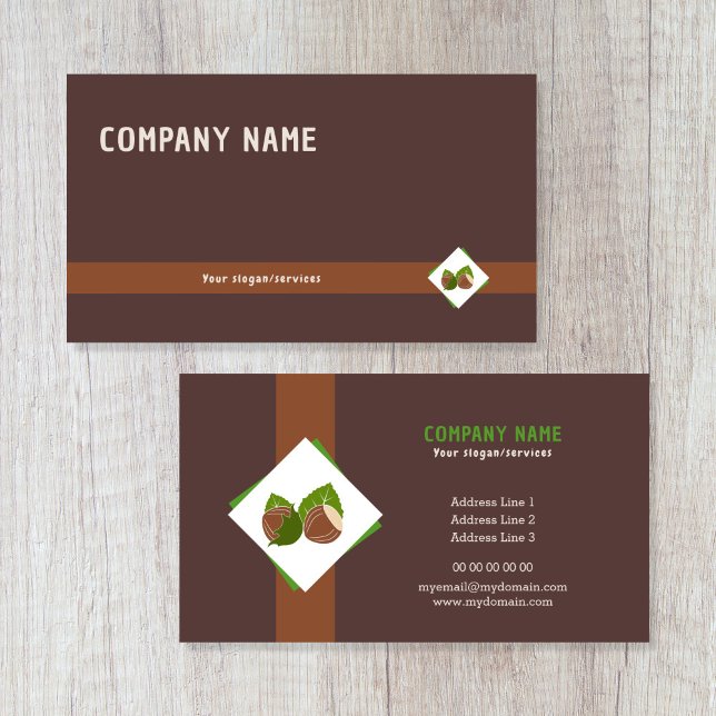 Noisettes et Carte de visite Brown (Hazelnuts Business Card)