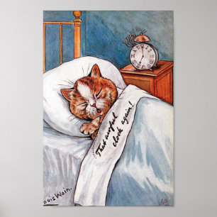 Noisy Alarm Clock, Louis Wain Poster