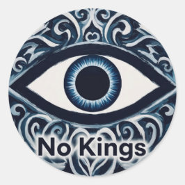 NoKingsEvilEye Runder Aufkleber