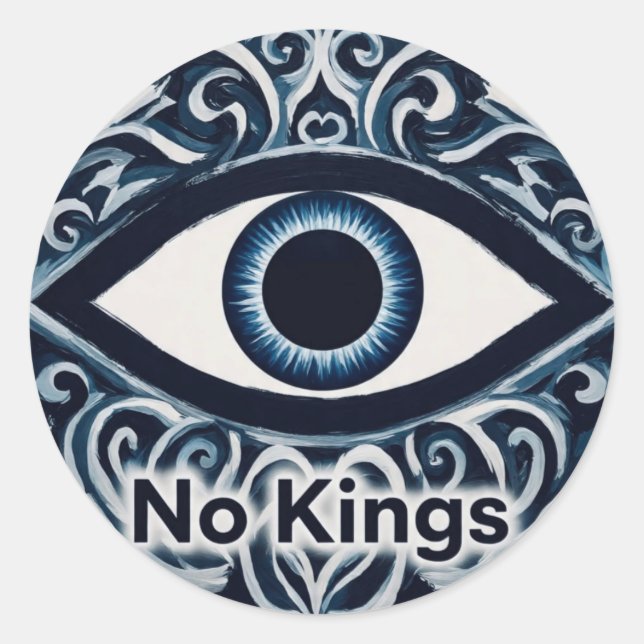 NoKingsEvilEye Runder Aufkleber (Vorderseite)