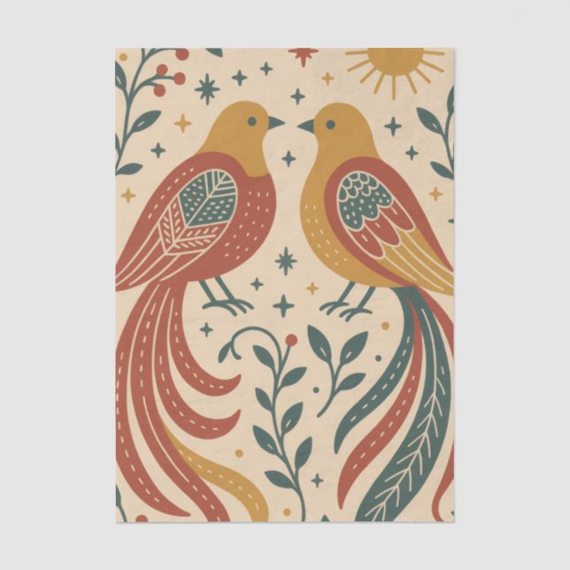 Nokshi Katha : Bird (Pakhi) Seidenpapier (Vorderseite)