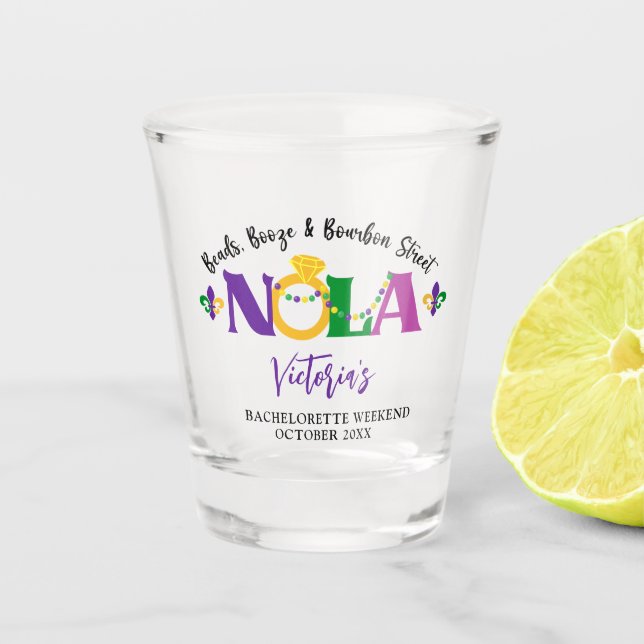 NOLA BACHELORETTE WEEKEND Showglas Schnapsglas (Vorderseite)