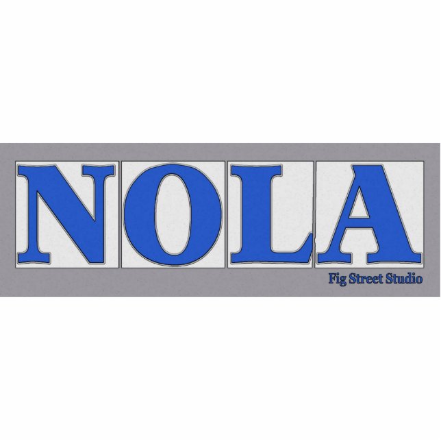NOLA, Blue Letter Street Tiles Freistehende Fotoskulptur (Vorne)