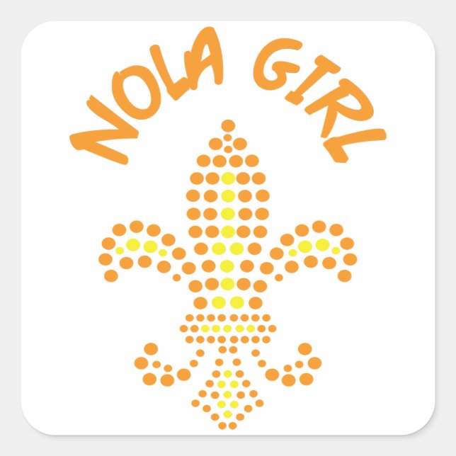 NOLA Girl Quadratischer Aufkleber (Vorderseite)