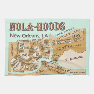 Nola-Hoods-Karte Geschirrtuch