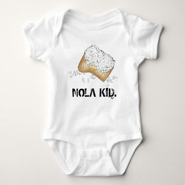 NOLA KID New Orleans Louisiana Beignet Feinschmeck Baby Strampler (Vorderseite)