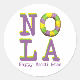 NOLA König Cake Runder Aufkleber