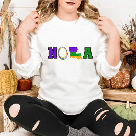 NOLA Louisiana Mardi Gras Lila, grün und Gold T-Shirt