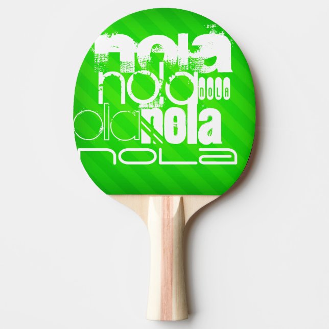 NOLA; Neon Green Stripes Tischtennis Schläger (Vorderseite)