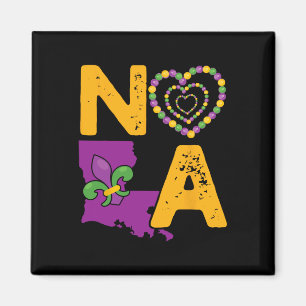 Nola New Orleans 504 Mardi Gras Magnet