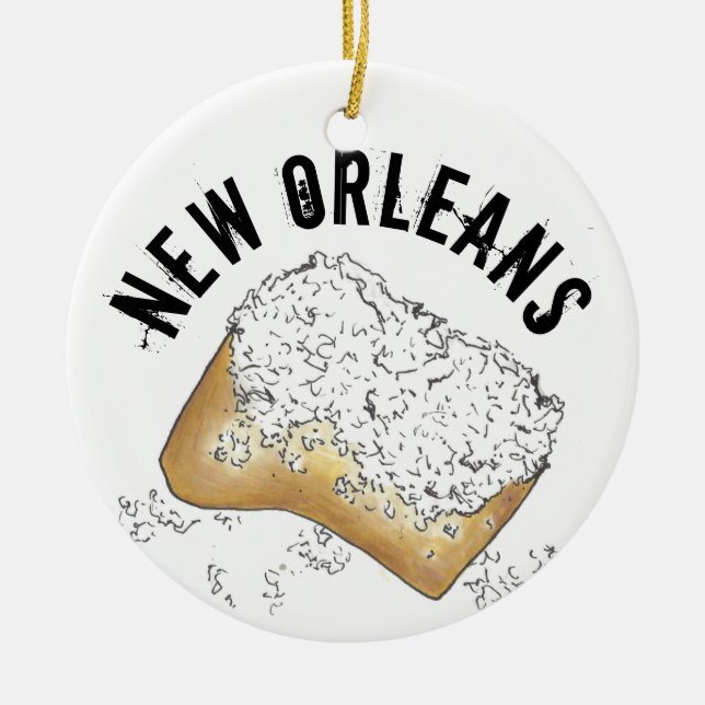 NOLA New Orleans Beignet Pastry Louisiana Keramik Ornament (Vorne)