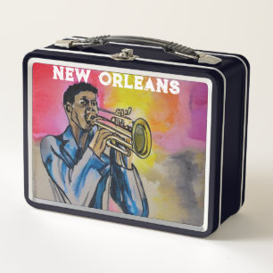 NOLA New Orleans Jazz Trumpeter Metall Brotdose