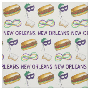 NOLA New Orleans Louisiana Mardi Gras Beads Maske Stoff