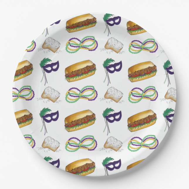 NOLA New Orleans Louisiana Mardi Gras Party Pappteller (Vorderseite)