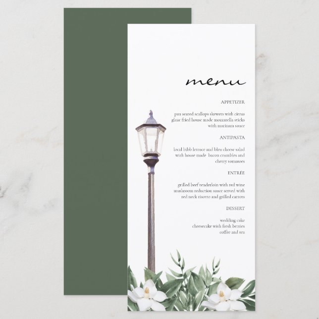 NOLA New Orleans Magnolia Bourbon Street Menu (Devant / Derrière)