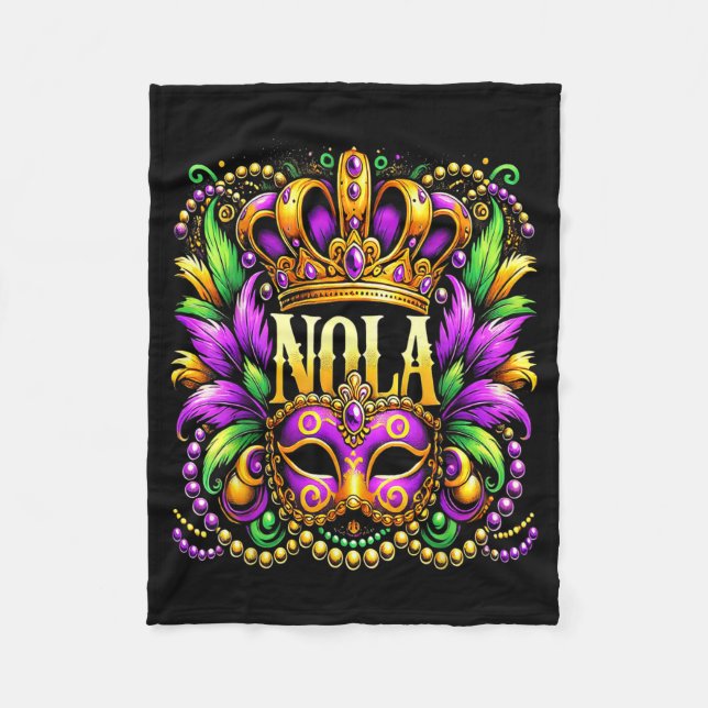 Nola New Orleans Mardi Gras 2025  Fleecedecke (Vorderseite)