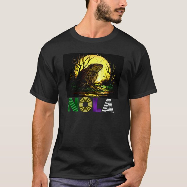 Nola Saying New Orleans Mardi Gras Nutria Rat  2 T-Shirt (Vorderseite)