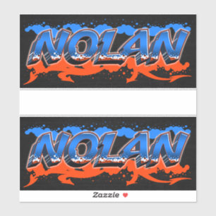 Nolan Prénom Nom Graffiti Autocollants