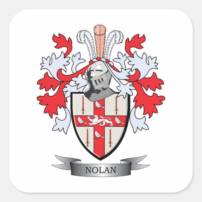 Nolan-Wappen Quadratischer Aufkleber (Vorderseite)