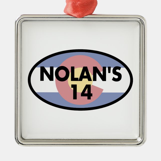 Nolans 14 Colorado Flag Oval Ornament Aus Metall (Vorne)