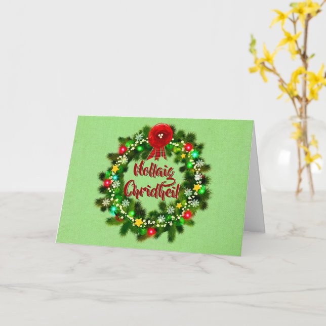 Nollaig Chridheil Schottischer Weihnachtsgruß Karte (Gelbe Blume)