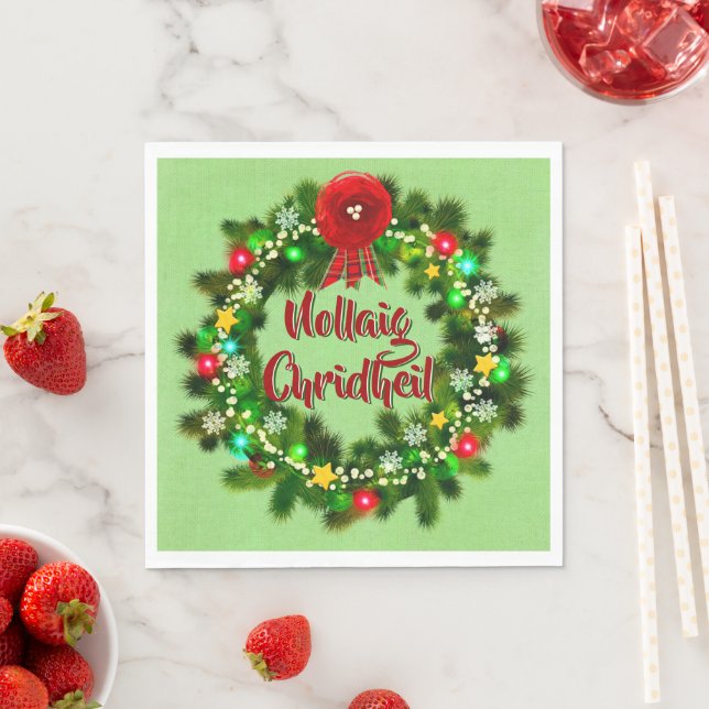 Nollaig Chridheil Scottish Christmas Luncheon Serviette (Beispiel)
