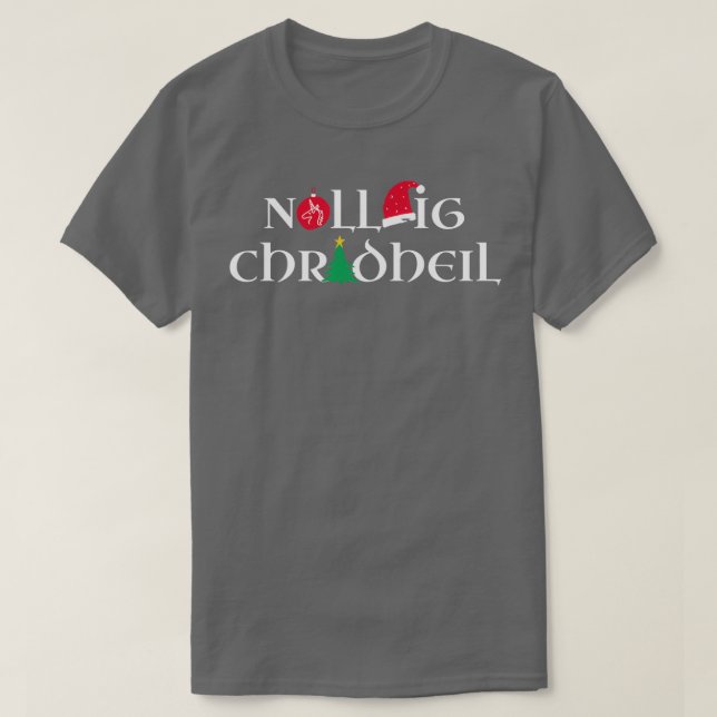 Nollaig Chridheil Unicorn Merry Christmas Celtic f T-Shirt (Design vorne)