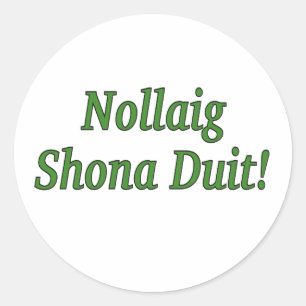 Nollaig Shona Duit! Frohe Weihnachten im irischen Runder Aufkleber