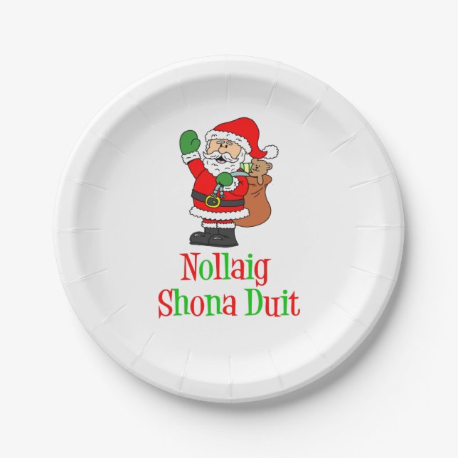 Nollaig Shona Duit Irish Christmas Pappteller (Vorderseite)