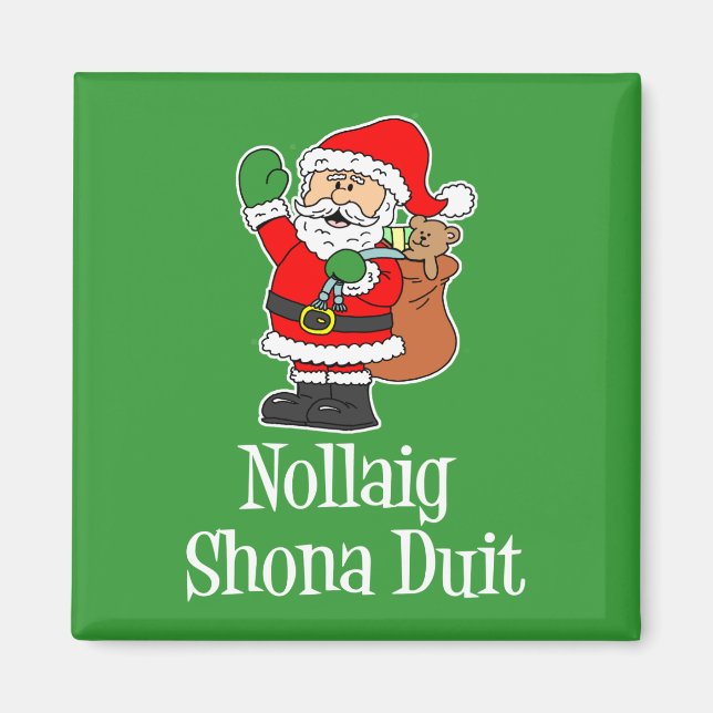 Nollaig Shona Duit Irish Christmas Santa Magnet (Vorne)