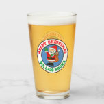 Nollaig Shona Irish Christmas Santa Glass Glas<br><div class="desc">Nollaig Shona Irish Christmas Santa. Great for someone Irish during Christmas. Say Merry Christmas in Irish with this cute,  cartoon holiday Santa. Great for the holiday season.</div>