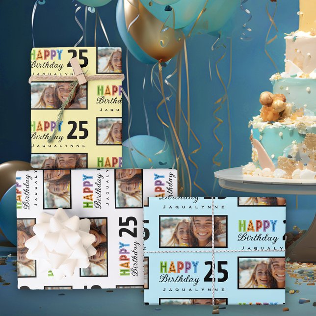 Nom Âge Anniversaire Papier d'enveloppement (Créateur téléchargé)