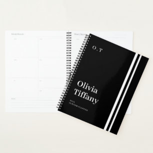 Nom Année Personnalisé Minimaliste Noir et Blanc