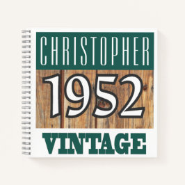 Nom avec le Carnet Vintage de l'année 1952