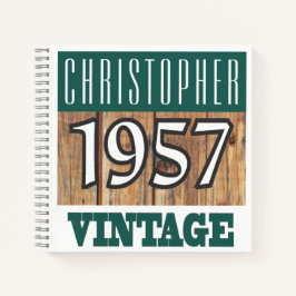 Nom avec le Carnet Vintage de l'année 1957