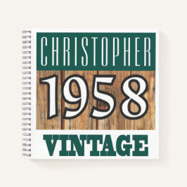 Nom avec le Carnet Vintage de l'année 1958