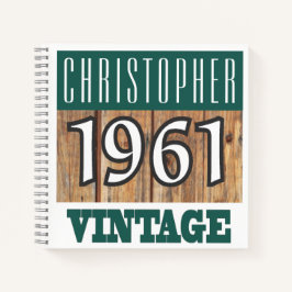 Nom avec le Carnet Vintage de l'année 1961