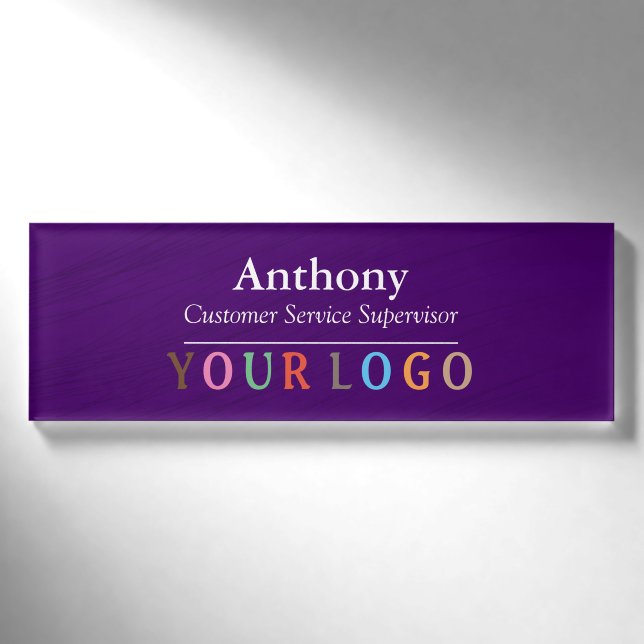 Nom Badge Magnet Custom Logo Personnel Employé Gra (Devant)