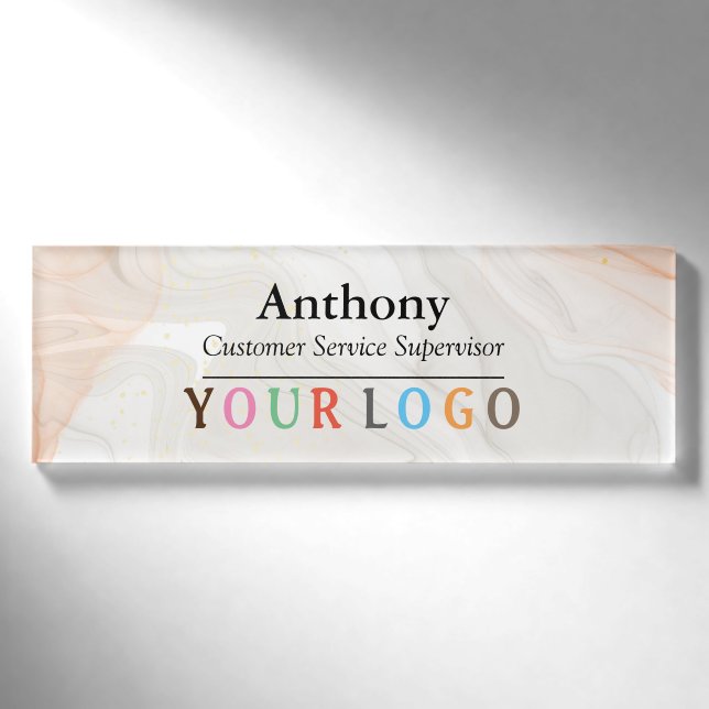 Nom Badge Magnet Custom Logo Personnel Employé Gra (Devant)