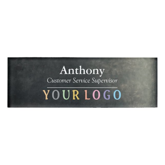 Nom Badge Magnet Custom Logo Personnel Employé Gra (Devant)