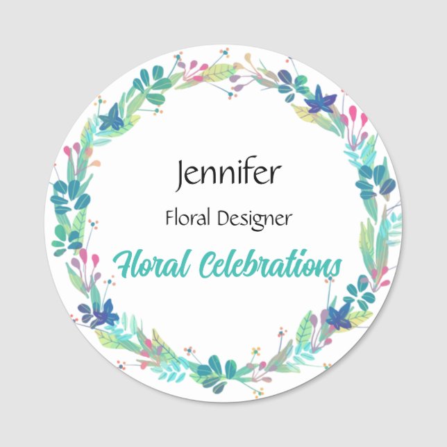 Nom Balise Florist Custom Text Round Badge (Devant)