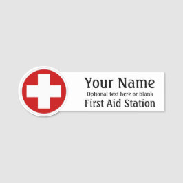 Nom Balise Premiers soins Logo croisé Badge texte