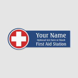 Nom Balise Premiers soins Logo croisé Badge texte