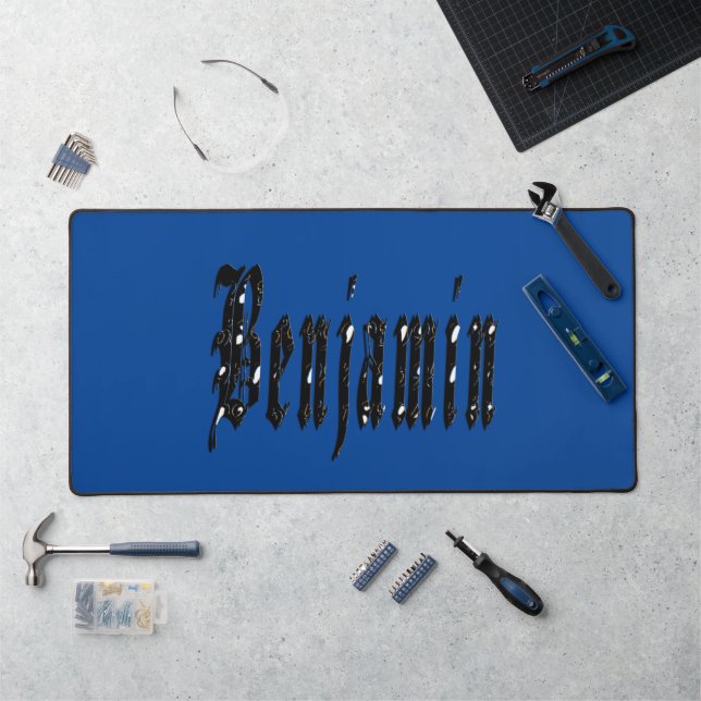 Nom Benjamin de conception noire, Tapis de bureau (Poste de travail)